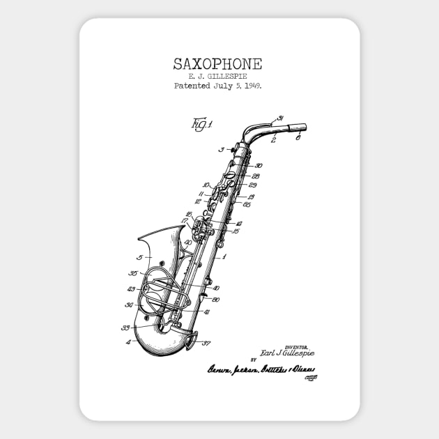 SAXOPHONE patent Magnet by Dennson Creative